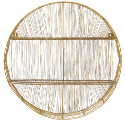 Premier Housewares Interiors By Premier Gold Wire Round Wall Shelf, Modern Metal Wall Shelf, Chic Gold Wall Shelf, Wall Shelf For Living Room - image 1