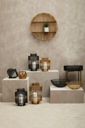 Premier Housewares Interiors By Premier Gold Wire Round Wall Shelf, Modern Metal Wall Shelf, Chic Gold Wall Shelf, Wall Shelf For Living Room - thumbnail 2