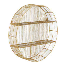 Premier Housewares Interiors By Premier Gold Wire Round Wall Shelf, Modern Metal Wall Shelf, Chic Gold Wall Shelf, Wall Shelf For Living Room - thumbnail 3