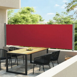 Walplus Patio Retractable Side Awning Garden Sun Shade Canopy Gazebo For Back Door, Porch, Patio 140X600 Cm Red