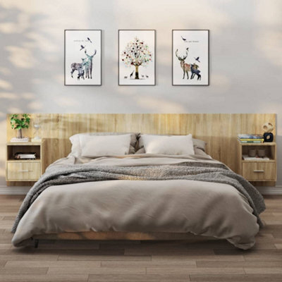 Berkfield Wall-Mounted Bedside Cabinets 2 Pcs Sonoma Oak - image 1