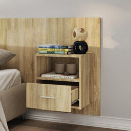 Berkfield Wall-Mounted Bedside Cabinets 2 Pcs Sonoma Oak - thumbnail 4