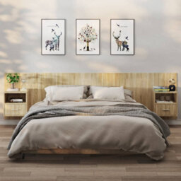 Berkfield Wall-Mounted Bedside Cabinets 2 Pcs Sonoma Oak - thumbnail 1