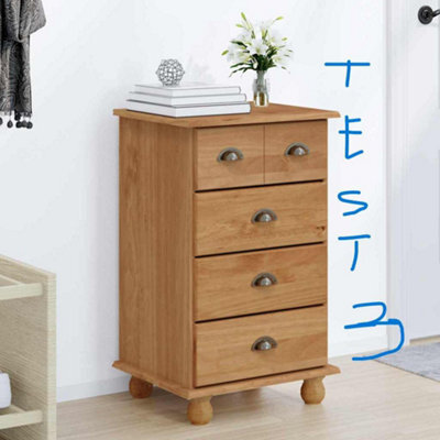 Walplus Chest Of Drawer Askim Brown 45.8 X 40 X 79 Cm Solid Pine Wood - image 1