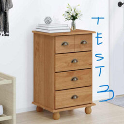 Walplus Chest Of Drawer Askim Brown 45.8 X 40 X 79 Cm Solid Pine Wood - thumbnail 1