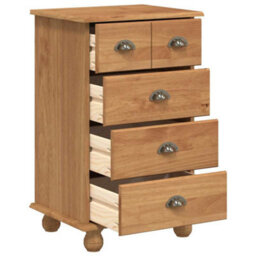 Walplus Chest Of Drawer Askim Brown 45.8 X 40 X 79 Cm Solid Pine Wood - thumbnail 5