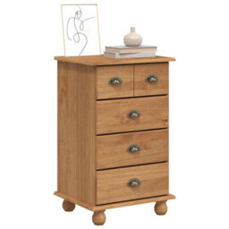 Walplus Chest Of Drawer Askim Brown 45.8 X 40 X 79 Cm Solid Pine Wood - thumbnail 3