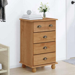 Walplus Chest Of Drawer Askim Brown 45.8 X 40 X 79 Cm Solid Pine Wood - thumbnail 4