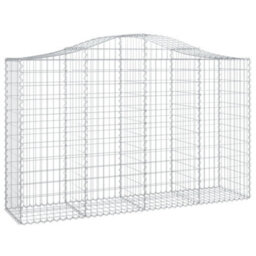 Berkfield Arched Gabion Baskets 7 Pcs 200X50X120/140 Cm Galvanised Iron - thumbnail 3