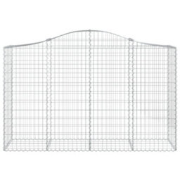 Berkfield Arched Gabion Baskets 7 Pcs 200X50X120/140 Cm Galvanised Iron - thumbnail 4