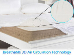 Lancashire Textiles Natural Cotton Keep Cool 3D Air Relax Breathable Mattress Protector - Double - thumbnail 4