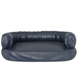 Walplus Ergonomic Foam Dog Bed Dark Blue 75X53 Cm Faux Leather - thumbnail 4