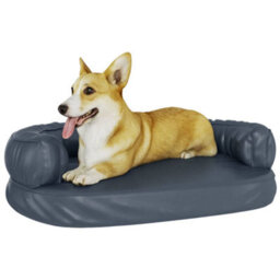 Walplus Ergonomic Foam Dog Bed Dark Blue 75X53 Cm Faux Leather - thumbnail 3