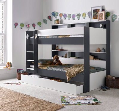 Bedmaster Olly Grey And White Storage Bunk Bed Without Drawer - image 1