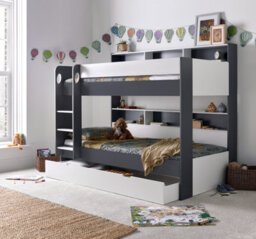 Bedmaster Olly Grey And White Storage Bunk Bed Without Drawer