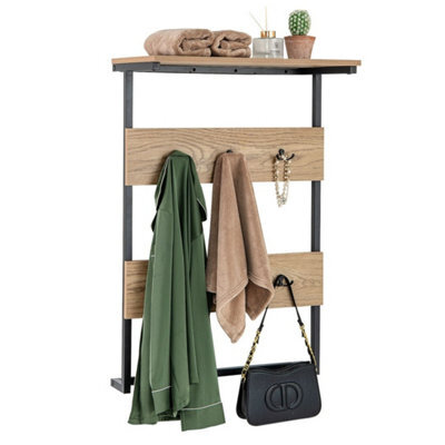 Entryway Wall Coat Rack Wall Mounted Coat Rack W/6 Hooks - image 1