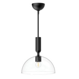 Luminosa Lighting Elstead Alora Mood Jude Dome Pendant Ceiling Light Contemporary Matt Black 1X E27 - thumbnail 1