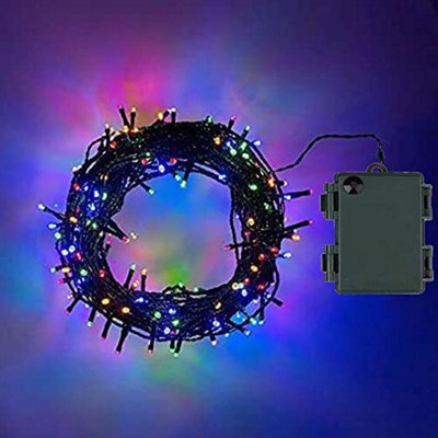 Shatchi 50 Multicolour Leds Battery Operated Fairy Lights Waterproof 8 Changing Modes Timer - image 1