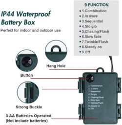 Shatchi 50 Multicolour Leds Battery Operated Fairy Lights Waterproof 8 Changing Modes Timer - thumbnail 5