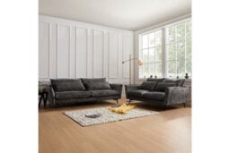 Home Detail Waterloo 2 Seater Velvet Sofa, Steel Grey Velvet - thumbnail 2