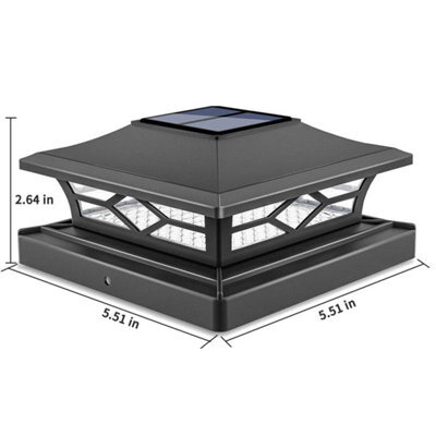 6Pack Led Solar Powered Deck Post Lights Garden Cap Square Landscape Fence Lamps - image 1