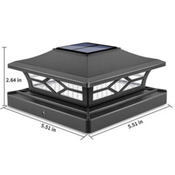 6Pack Led Solar Powered Deck Post Lights Garden Cap Square Landscape Fence Lamps