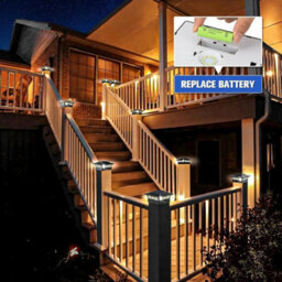6Pack Led Solar Powered Deck Post Lights Garden Cap Square Landscape Fence Lamps - thumbnail 3