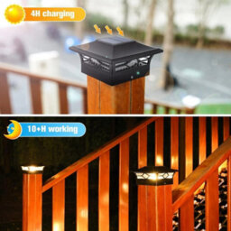 6Pack Led Solar Powered Deck Post Lights Garden Cap Square Landscape Fence Lamps - thumbnail 6