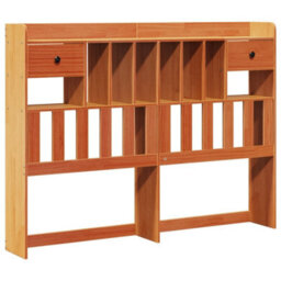 Berkfield Bookcase Bed Without Mattress Wax Brown 140X190 Cm Solid Wood Pine - thumbnail 6
