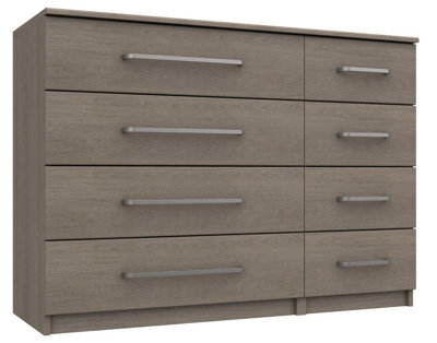 Rochester 4 Drawer Double Chest - Grey Oak On Express Delivery And Ready Assembled - image 1