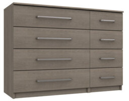 Rochester 4 Drawer Double Chest - Grey Oak On Express Delivery And Ready Assembled - thumbnail 1