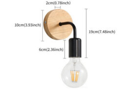 Wall Light Indoor Pack Of 2 Wall Lamp Wood E27 Wall Spotlight Retro - thumbnail 6