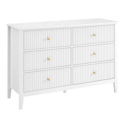 Melody Maison Large 6 Drawer Chest Of Drawers And Pair Of Large Bedside Tables - Hales White Range - thumbnail 8