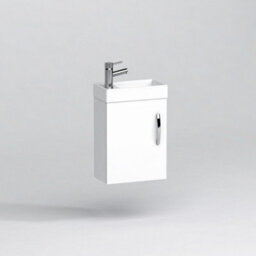 Royal Bathrooms Como 400mm Cloakroom Vanity Basin Sink Unit Wall Hung Gloss White - 1 Door - thumbnail 5