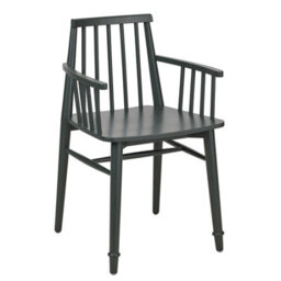 Statement Furniture Queensbury Wooden Dining Armchair With Slatted Back - Bottle Green