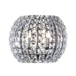 Luminosa Lighting Luminosa Diamond 2 Light Crystal Wall Lamp Chrome, G9 - Uk Stock - thumbnail 2