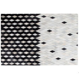 Beliani Rug Maldan Black 160 X 230 Cm Leather - thumbnail 4