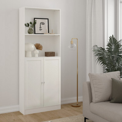 Furniture To Go Basic Tall Wide Combination Storage In White (4 Shelves) With 2 White Doors - image 1