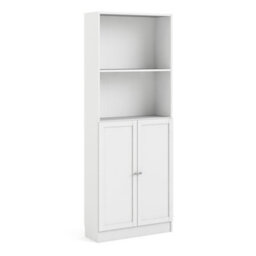 Furniture To Go Basic Tall Wide Combination Storage In White (4 Shelves) With 2 White Doors - thumbnail 2