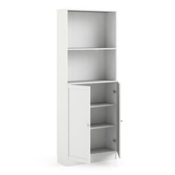 Furniture To Go Basic Tall Wide Combination Storage In White (4 Shelves) With 2 White Doors - thumbnail 7