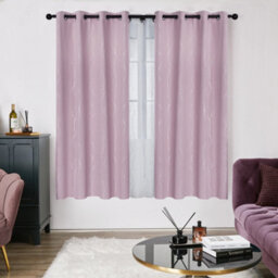Deconovo Soft Dotted Line Foil Printed Curtains Thermal Insulated Curtains Eyelet Curtains W55 X L54 Inch Light Pink Two Panels - thumbnail 3