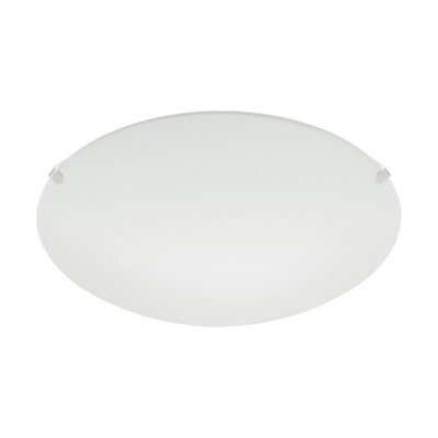 Elegant White Flush Mount Ceiling Light With Satin Glass Shade - image 1
