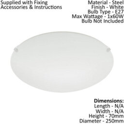Elegant White Flush Mount Ceiling Light With Satin Glass Shade - thumbnail 2