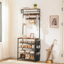 Coat Stand Coat Rack With Shoe Storage Hall Tree 75 X 32 X 185 Cm - thumbnail 4