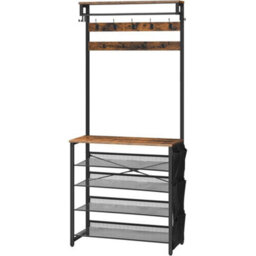 Coat Stand Coat Rack With Shoe Storage Hall Tree 75 X 32 X 185 Cm - thumbnail 5