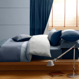 Catherine Lansfield Synergy Blue Duvet Cover & Fitted Sheet Set - Single Bed - thumbnail 2