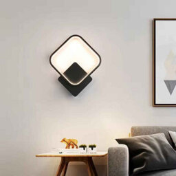 25Cm Black Led Wall Lamp Square Aluminium For Bedside Living Room Hallway Lighting - thumbnail 1