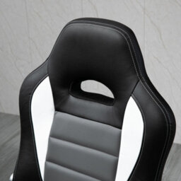 Homcom Racing Office Chair Pu Leather Computer Desk Gaming Style With Wheels, Flip-Up Armrest, Grey - thumbnail 9