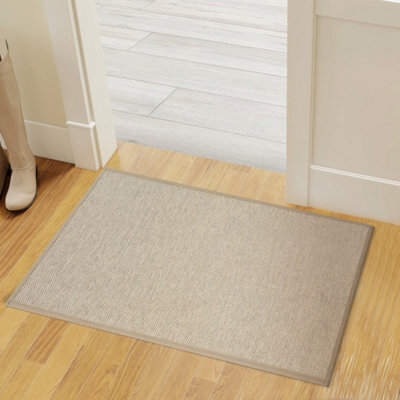 Marlow 2Pc Non Slip Rubber Woven Door Mat Hallway Kitchen Rug - image 1