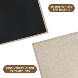 Marlow 2Pc Non Slip Rubber Woven Door Mat Hallway Kitchen Rug - thumbnail 6